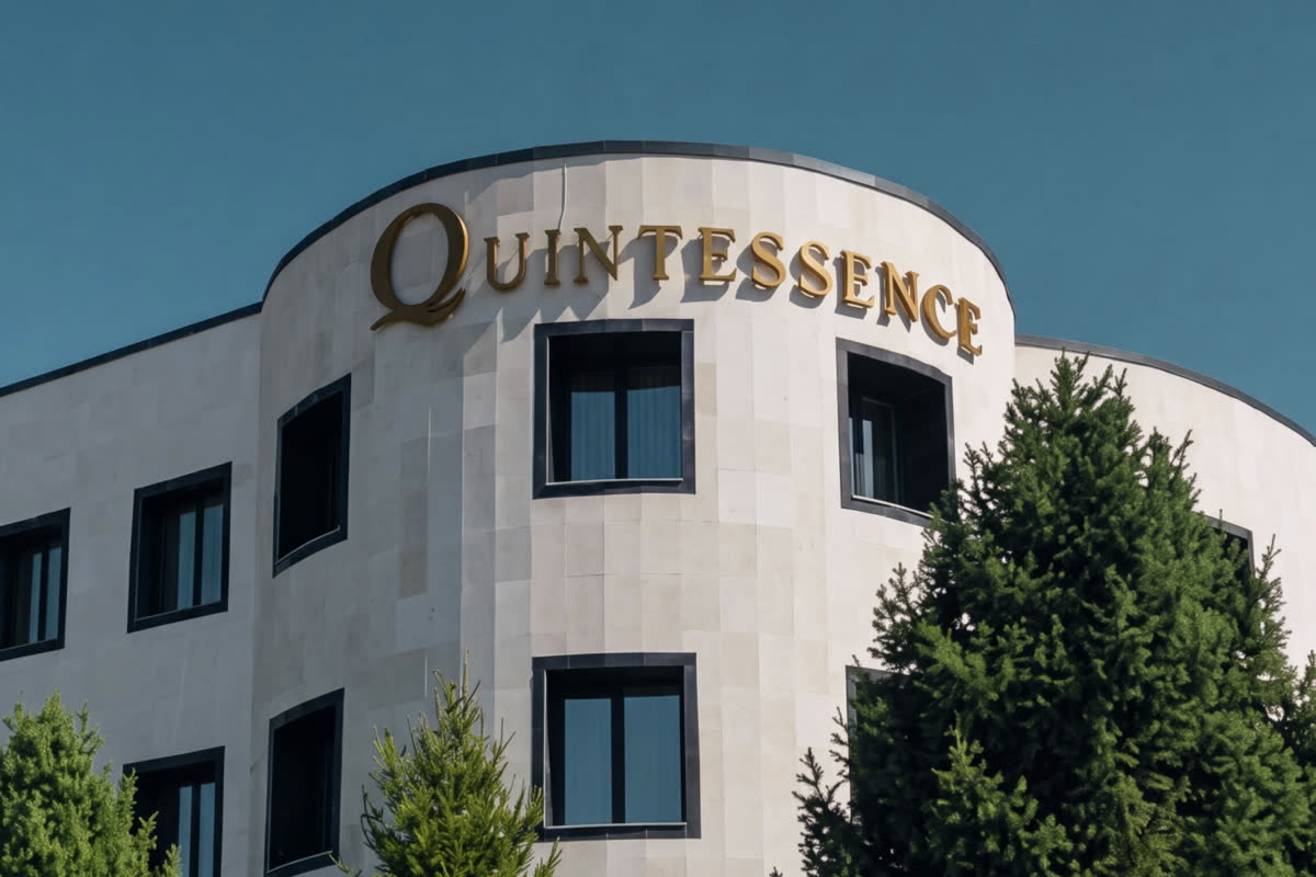 The rehabilitation centre building with gold Quintessence letters